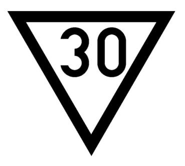 Geschwindigkeitstafel 30 km/h