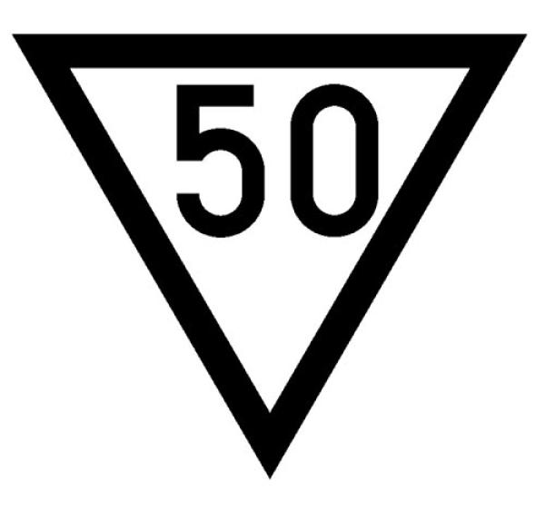 Geschwindigkeitstafel 50km/h